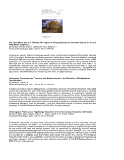 The Flynn Effect and U.S. Policies: The Impact of Rising IQ Scores