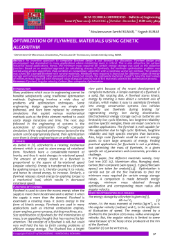 optimization of flywheel materials using genetic algorithm