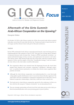 Arab-African Cooperation on the Upswing?