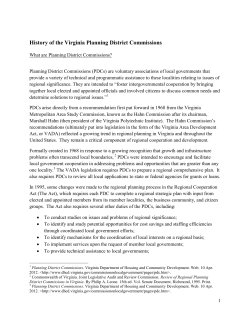 History of PDCs - Virginia Association of Planning District