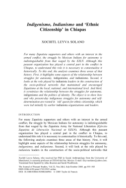 Indigenismo, Indianismo and `Ethnic Citizenship` in Chiapas