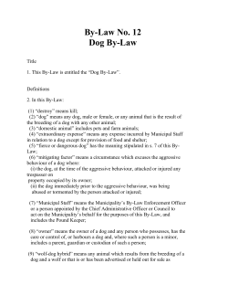 pdf Municipal Dog By-Law - Municipality of Barrington