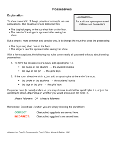 Possessives - Skyline College