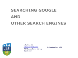 SEARCHING GOOGLE AND OTHER SEARCH ENGINES