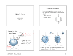 Mohr`s Circle Stresses in a Plane Cross Section thru Body
