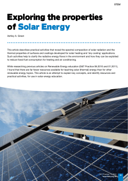 Properties of Solar Energy - Solar