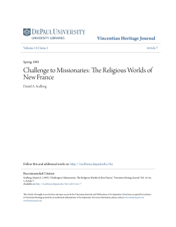 Challenge to Missionaries: The Religious Worlds of New France