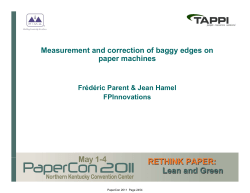 Measurement and correction of baggy edges on paper