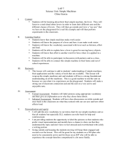 LAP 7 Science Unit: Simple Machines Chloe Garcia
