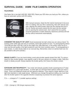 SURVIVAL GUIDE: 35MM FILM CAMERA OPERATION