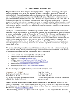 AP Physics &ndash; More Homework &ndash; 2
