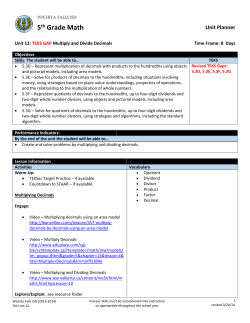 5th Grade Math - Wichita Falls ISD