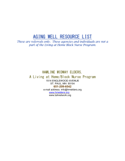 aging well resource list