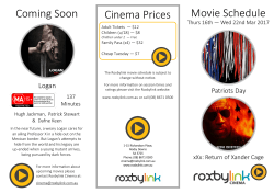 Movie Schedule Cinema Prices Coming Soon