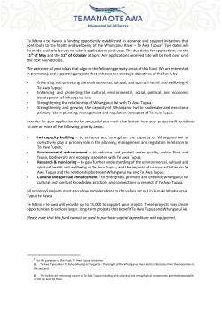 Te Mana o te Awa is a funding opportunity established to advance