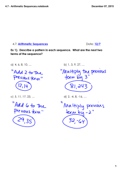 4.7 - Arithmetic Sequences.notebook