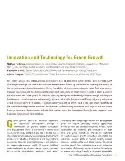Innovation and Technology for Green Growth