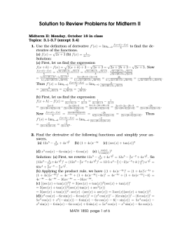 Solution to Review problems