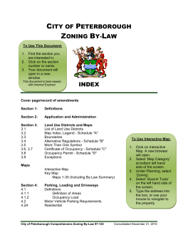 City of Peterborough Zoning By-Law