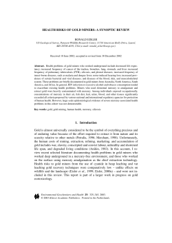 Health Risks of Gold Miners: A Synoptic Review