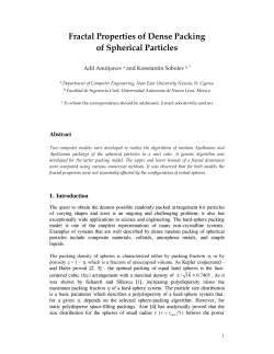Fractal Properties of Dense Packing of Spherical Particles