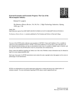 External Economies and Economic Progress: The Case of the