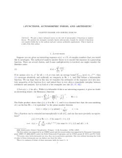L-functions automorphic forms and arithmetic