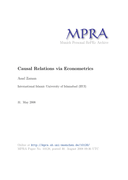 Causal Relations via Econometrics