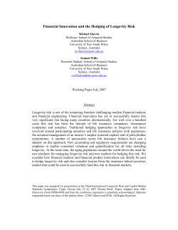 Financial Innovation and the Hedging of Longevity Risk