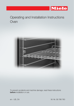 Operating and Installation Instructions Oven