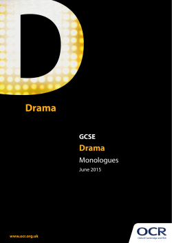 GCSE Drama Topic Exploration Pack (Monologues)