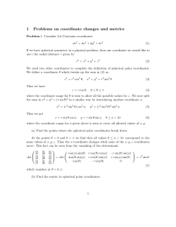 1 Problems on coordinate changes and metrics