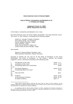 Inter-American Court of Human Rights Case of Hilaire, Constantine