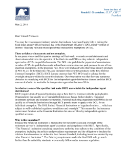 From the desk of Ronald J. Grensteiner, CLU