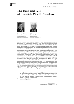 The Rise and Fall of Swedish Wealth Taxation