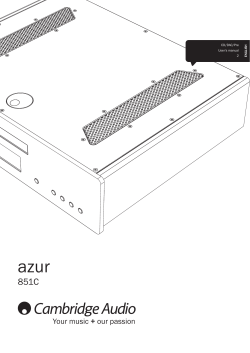 Azur 851C Users Manual English