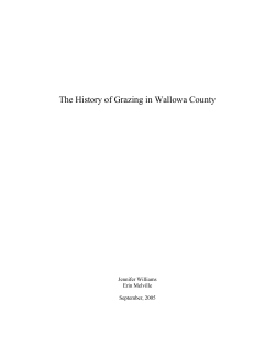 History of Grazing in Wallowa County
