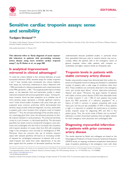 Sensitive cardiac troponin assays: sense and sensibility
