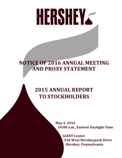 2016 Proxy Statement and 2015 Annual Report