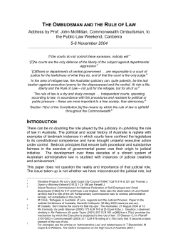 The Ombudsman and the rule of law