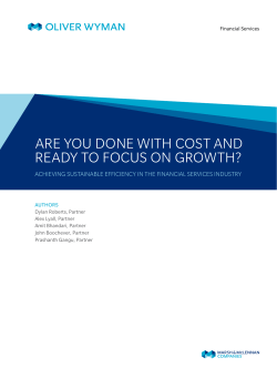 ARE YOU DONE WITH COST AND READY TO FOCUS ON