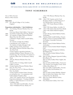 tony scherman - Galerie de Bellefeuille