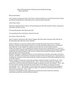 Editorial Manager(tm) for British Journal of Health Psychology