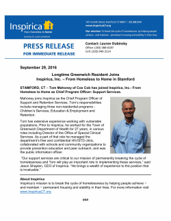 Contact: Lauren Dubinsky September 29, 2016 Longtime Greenwich