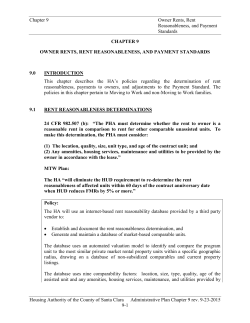 Chapter 9 - Housing Authority of the County of Santa Clara