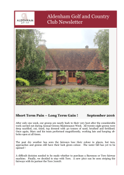 Aldenham Golf and Country Club Newsletter