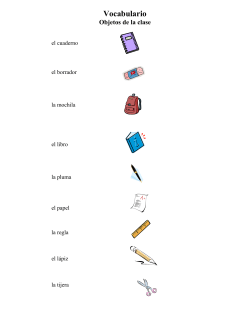 Fifth Grade-Classroom Objects Vocabulary