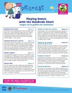 Playing Games with the Hundreds Chart