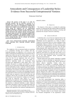 Antecedents and Consequences of Leadership Styles