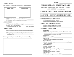 Visitor Center Scavenger Hunt - Mission Trails Regional Park